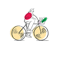 Sketch of someone cycling